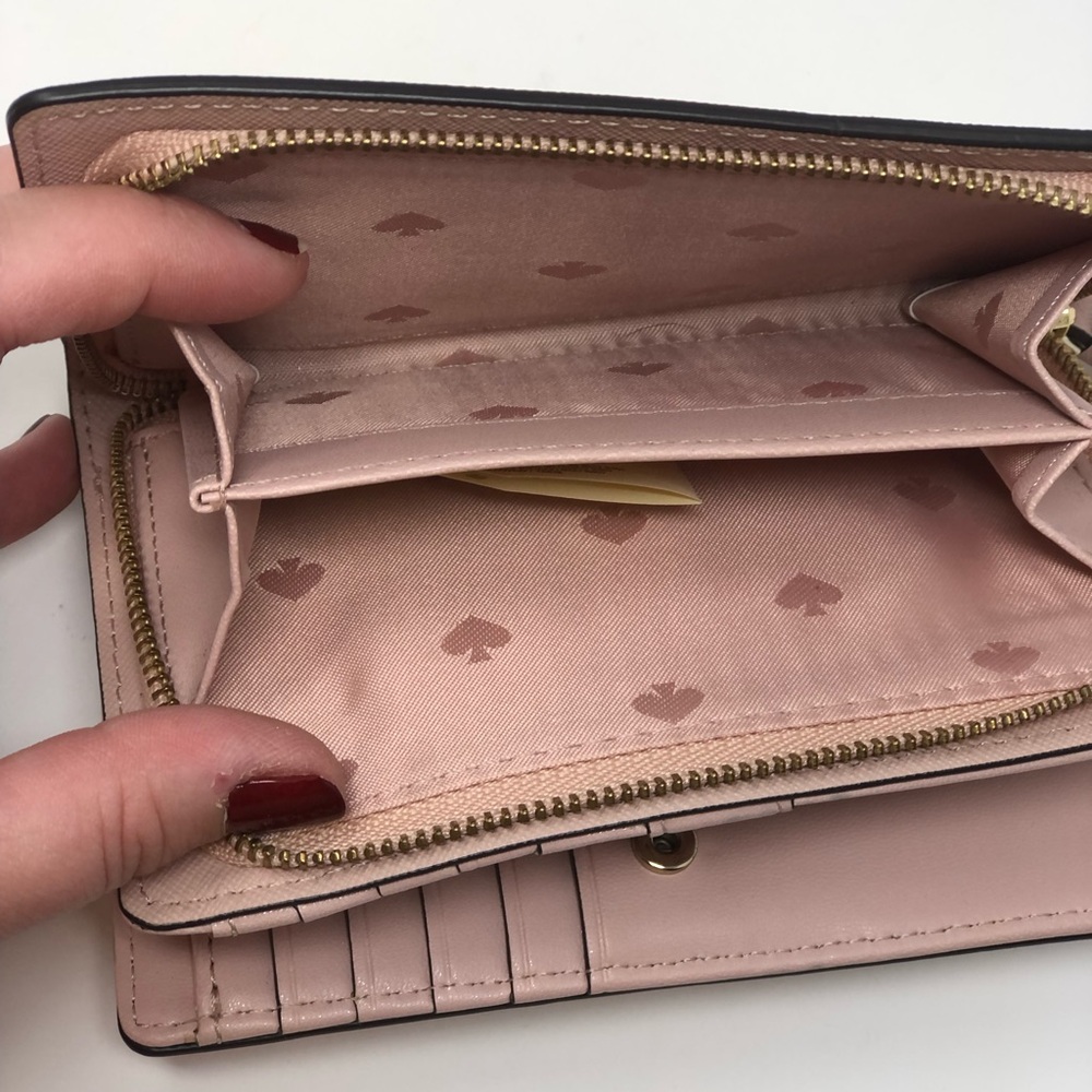 kate spade Dusty Pink Saffiano Zip Wallet - Picture 5 of 10